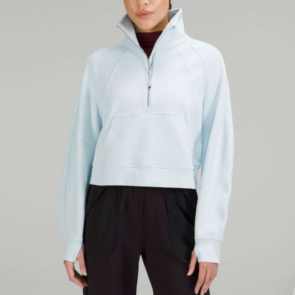 Lululemon Scuba Oversized Funnel Neck Half Zip Powder Blue